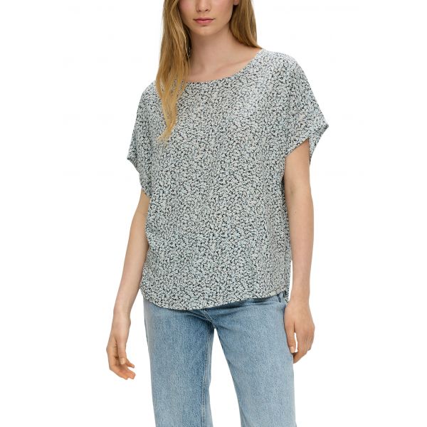 QS by S. Oliver print blouse grey 2140747 98A3