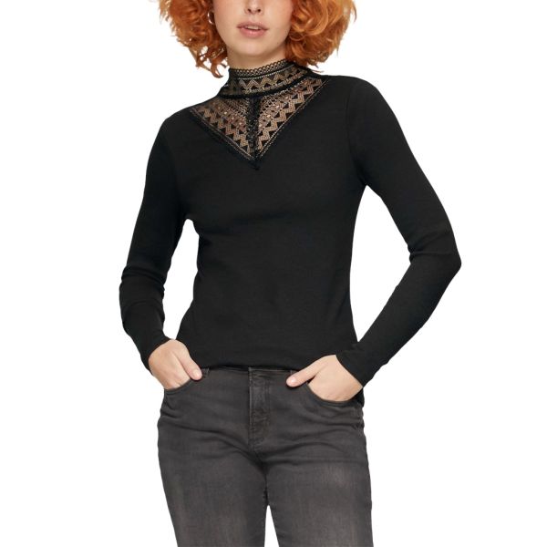 QS by S. Oliver kanten col shirt black 2170674 999