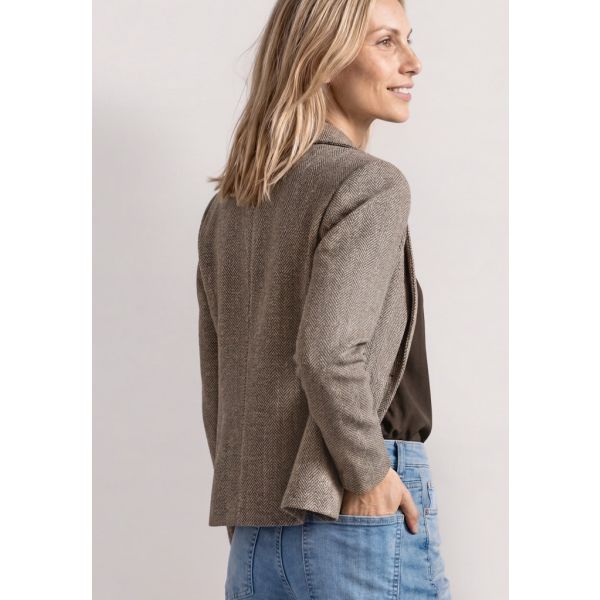Street One jersey blazer saddle brown 213112 16122