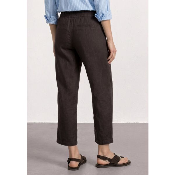 Street One 7/8 linnen broek espresso brown 379813