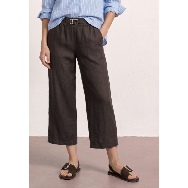 Street One 7/8 linnen broek espresso brown 379813