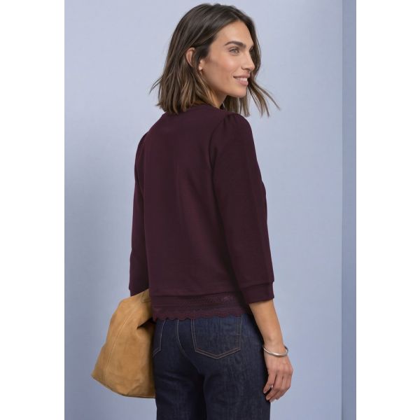 Street One sweater met kant rustic rouge 325841 17