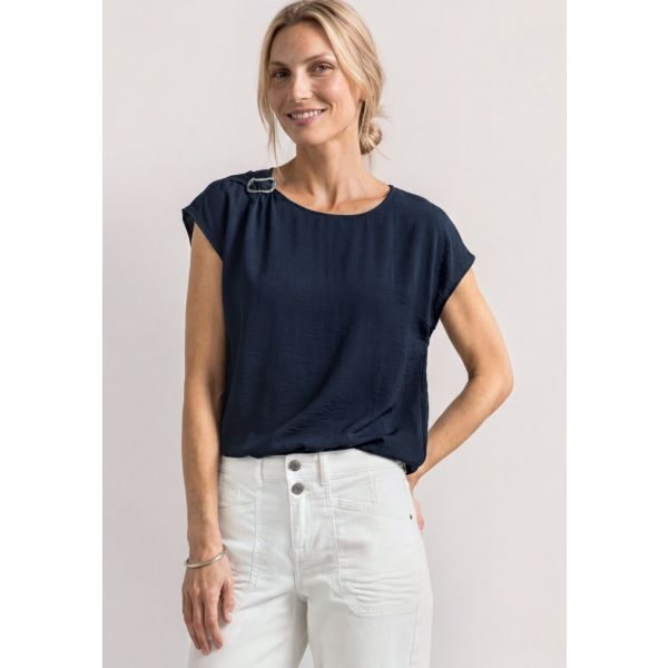 Street One shirt knoop detail blue 346815 17915
