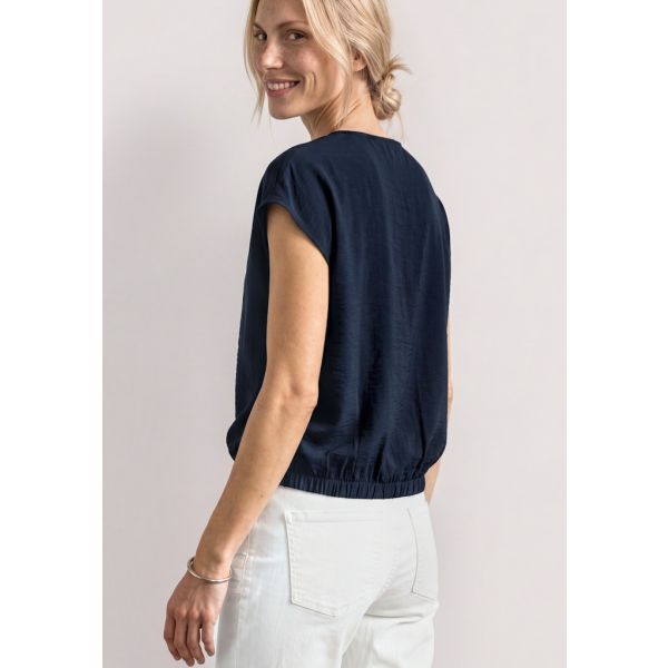 Street One shirt knoop detail blue 346815 17915
