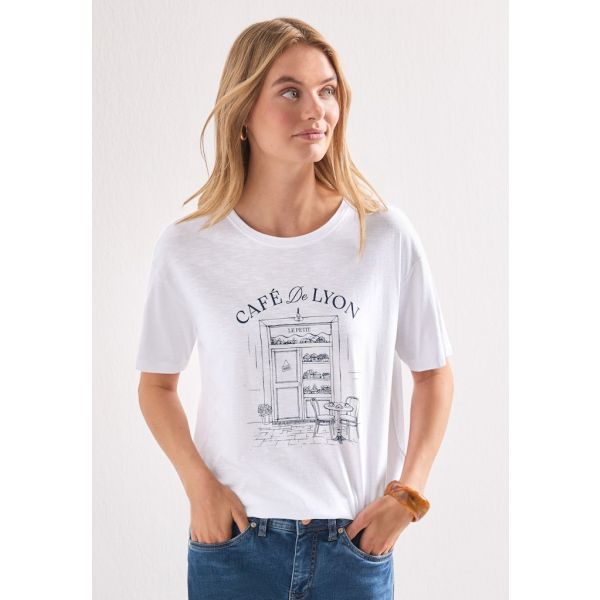 Street One print shirt white 325627 20000