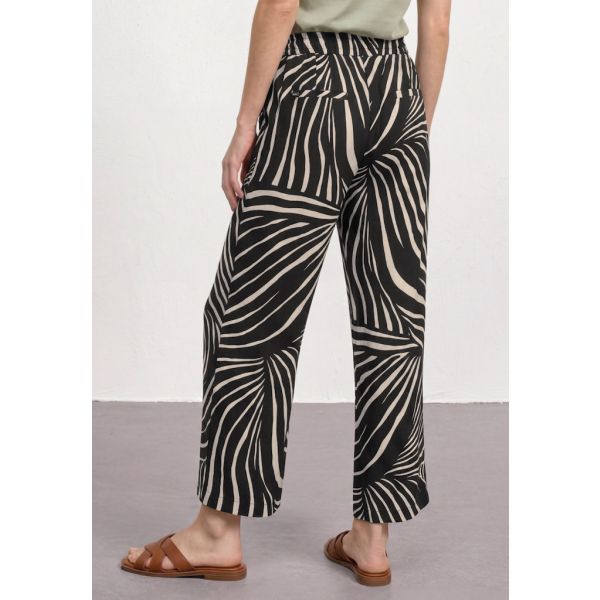 Street One 7/8 print broek black 381212 20001