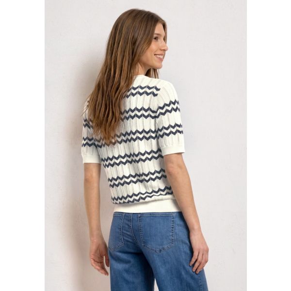 Street One zig zag shirt off white 303965 20108