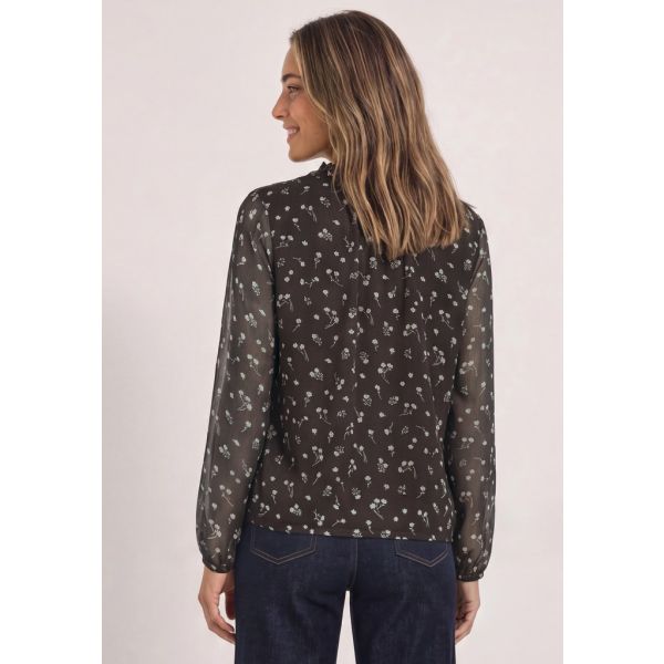 Street One chiffon print blouse black coffee 34694