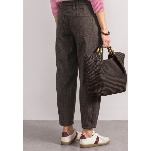Street One barrel broek black coffee 381473 27874