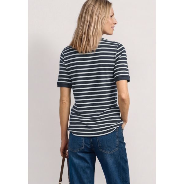Street One streep shirt darkest blue 325572 27915
