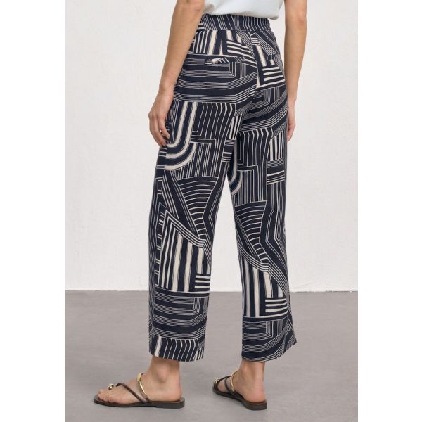 Street One print broek darkest blue 381352 27915