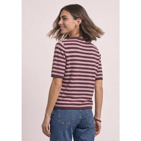 Street One streep shirt rustic rouge 303876 27935