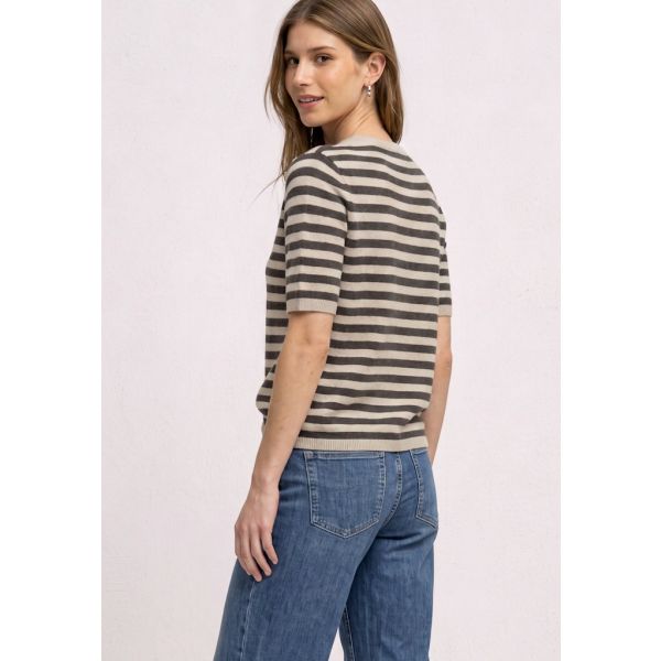 Street One streep shirt clay sand 303876 28039