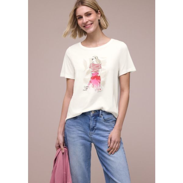 Street One print shirt off white 325310 30108