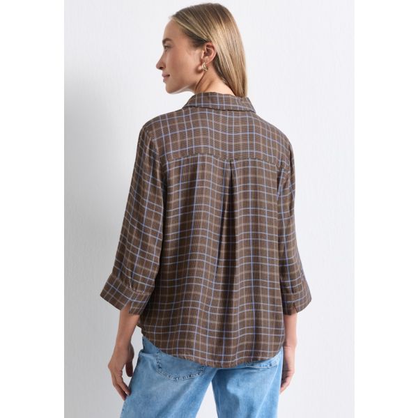 Street One ruit blouse silk brown 346868 36911