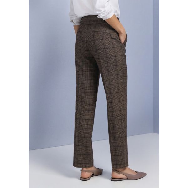 Street One ruit broek darkest brown 381375 37103