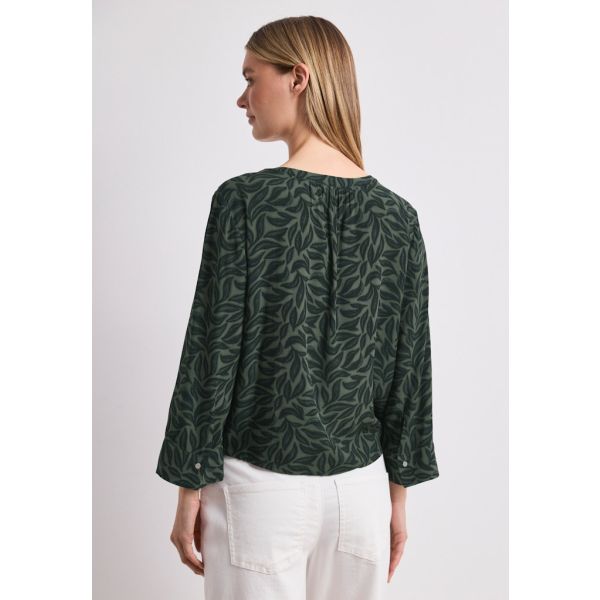 Street One print blouse bound green 346643 37742
