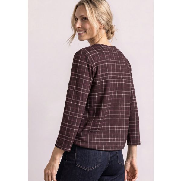 Street One ruit shirt rustic rouge 325621 37820