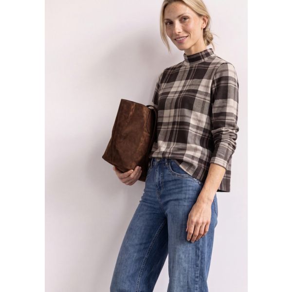 Street One ruiten sweater black coffee 325852 3787