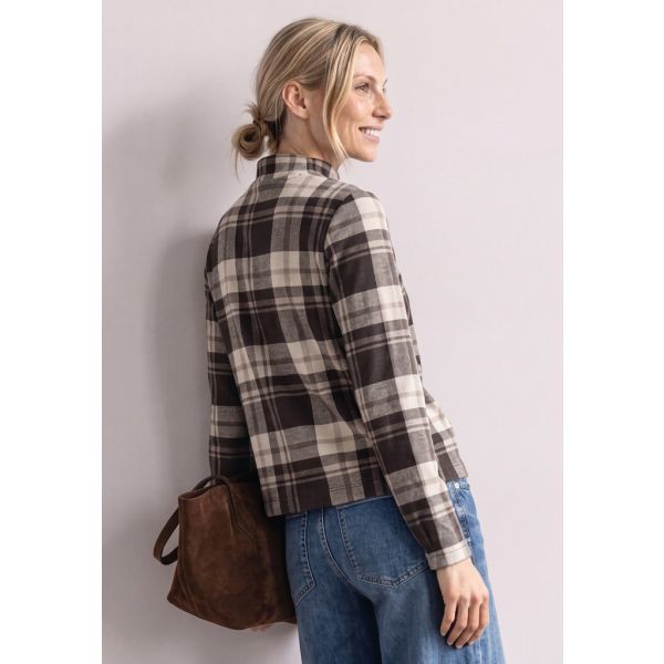 Street One ruiten sweater black coffee 325852 3787