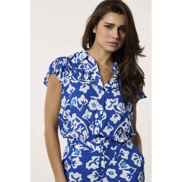 Tramontana print blouse blues C10-12-301