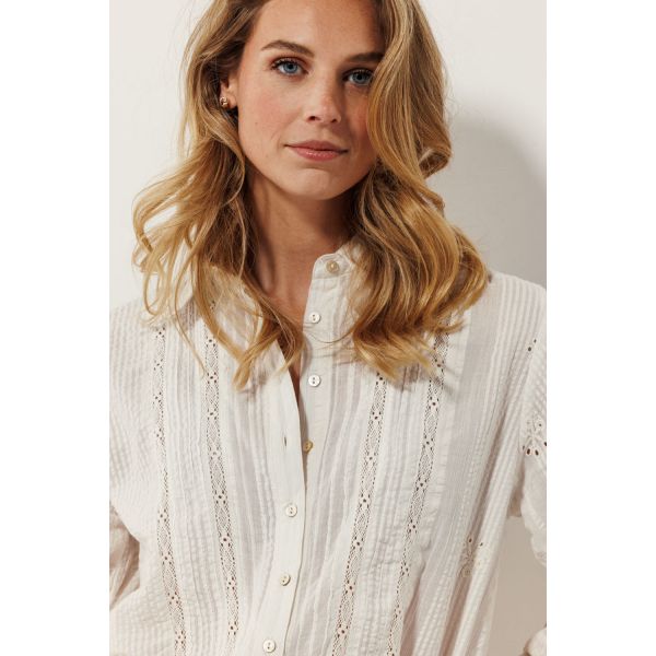 Tramontana kanten blouse off white A07-15-301